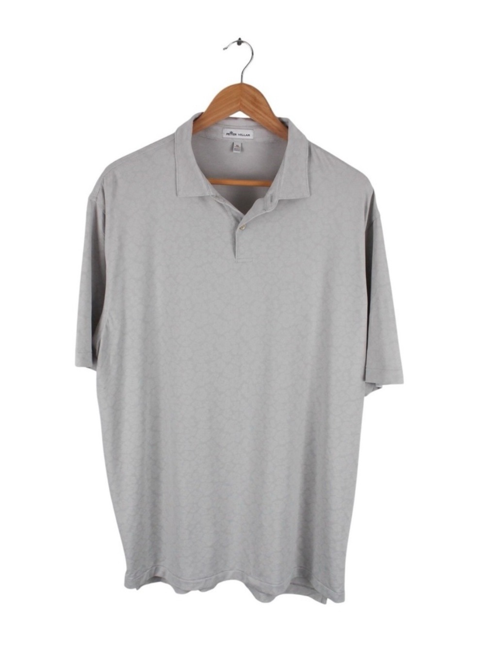 Peter Millar Polo Shirt Floral Pattern Gray Short Sleeve Mens Size XL
